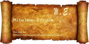 Mitelman Efraim névjegykártya